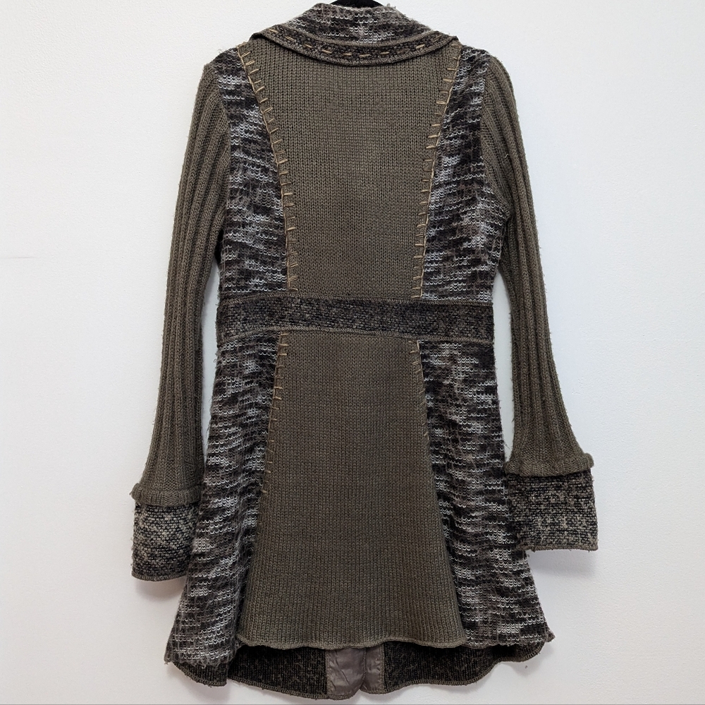 Sioni Studio Button Up Patch Cardigan Mohair Wool… - image 3